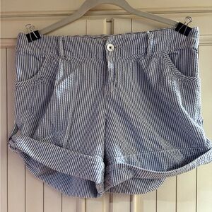 Blue Striped Women's Shorts